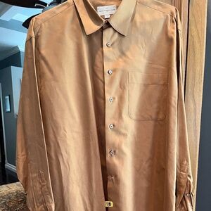 John W Nordstrom Copper 2 Ply Twill Dress Shirt - 17 neck, 35 sleeve